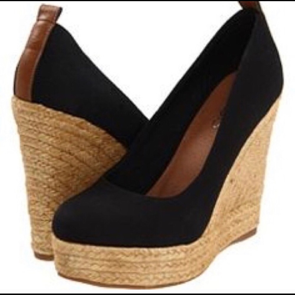 NIB Aldo Drewel Espadrille Wedges Black size 39